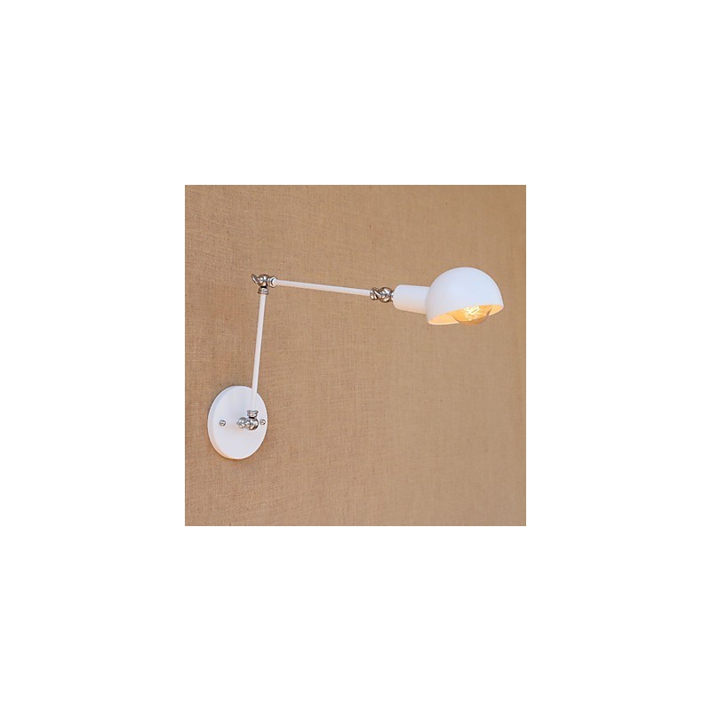 Lámpara de pared con luz ambiental y protección ocular con brazo oscilante estilo mini con pintura rústica vintage