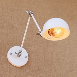 Lámpara de pared con luz ambiental y protección ocular con brazo oscilante estilo mini con pintura rústica vintage