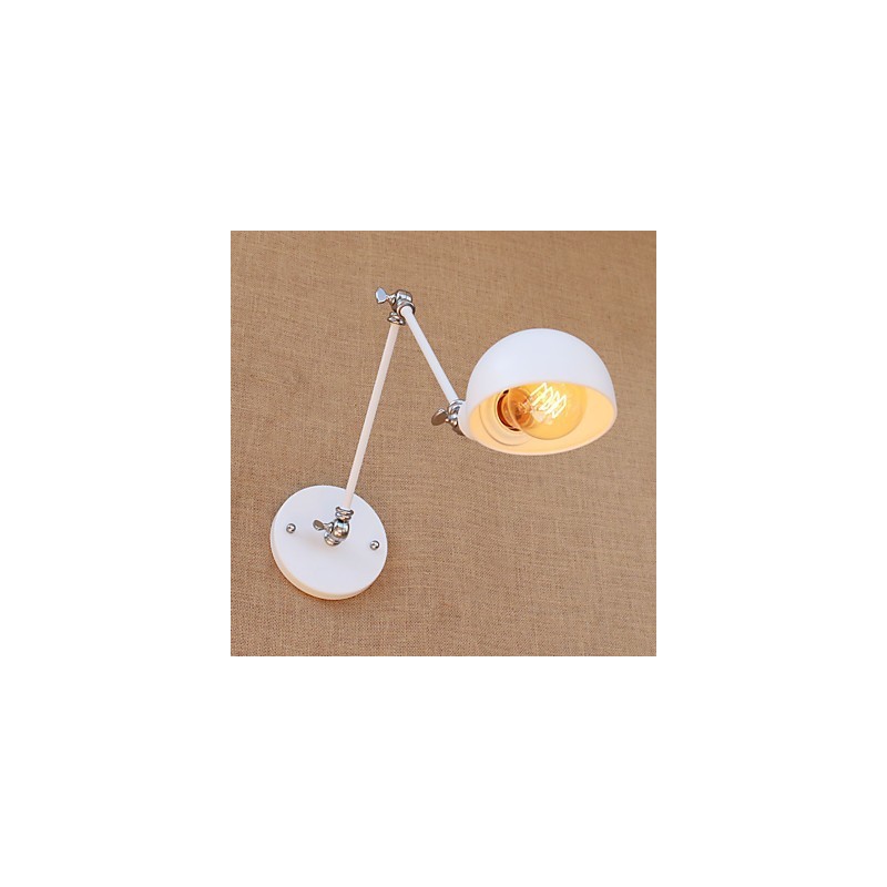 Lámpara de pared con luz ambiental y protección ocular con brazo oscilante estilo mini con pintura rústica vintage