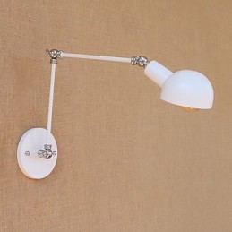 Lámpara de pared con luz ambiental y protección ocular con brazo oscilante estilo mini con pintura rústica vintage