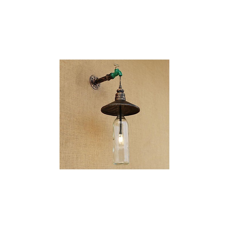 Lámpara de pared Edison retro decorativa con forma de pipa de agua y botella de vino
