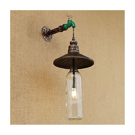 Lámpara de pared Edison retro decorativa con forma de pipa de agua y botella de vino Lámpara de pared Edison retro decorativa con forma de pipa de agua y botella de vino