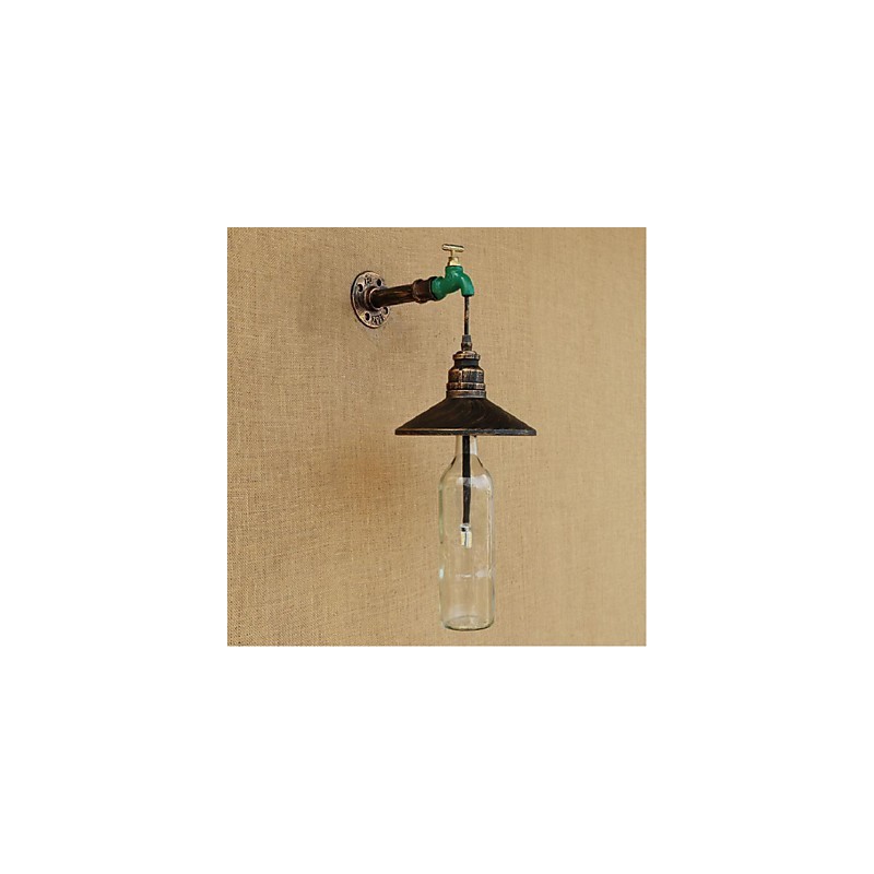 Lámpara de pared Edison retro decorativa con forma de pipa de agua y botella de vino