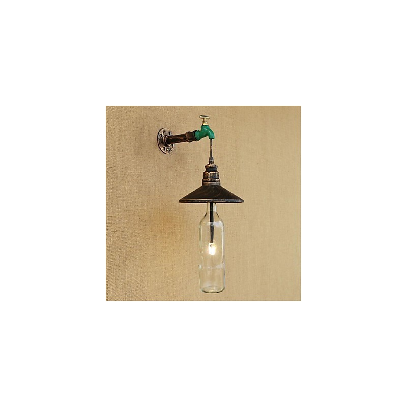 Lámpara de pared Edison retro decorativa con forma de pipa de agua y botella de vino