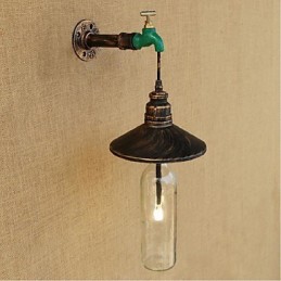 Lámpara de pared Edison retro decorativa con forma de pipa de agua y botella de vino