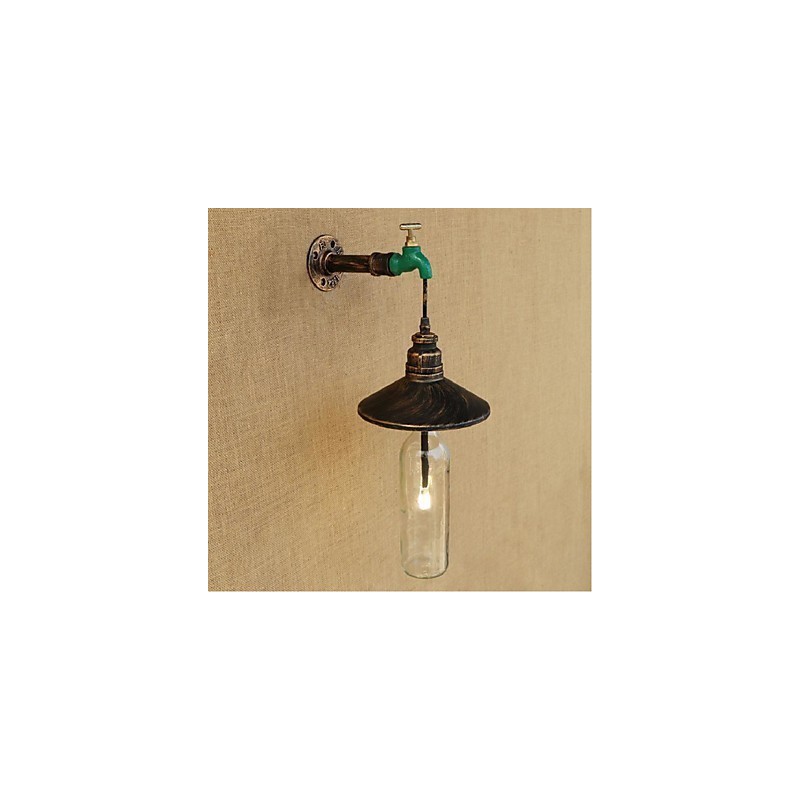 Lámpara de pared Edison retro decorativa con forma de pipa de agua y botella de vino