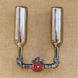 Lámpara de pared con forma de botella de agua, luz de pared gris