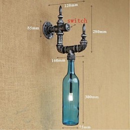Aplique de pared rústico plateado con iluminación ambiental