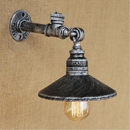 Aplique de pared con luz ambiental de estilo rústico tipo cabaña, color plateado