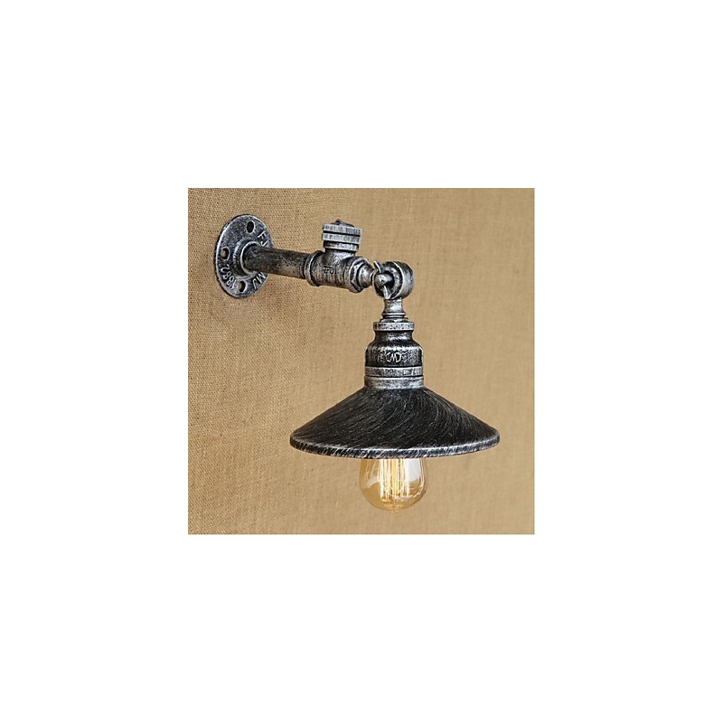 Aplique de pared con luz ambiental de estilo rústico tipo cabaña, color plateado