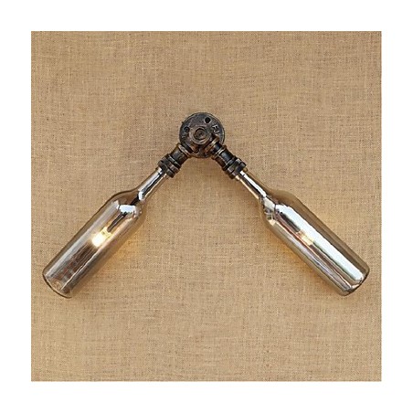 Lámpara de pared estilo retro americano con diseño de botella de agua, estilo industrial creativo, color gris Lámpara de pared estilo retro americano con diseño de botella de agua, estilo industrial creativo, color gris