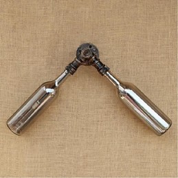Lámpara de pared estilo retro americano con diseño de botella de agua, estilo industrial creativo, color gris