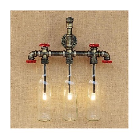 Lámpara de pared con interruptor de viento industrial retro para botella de agua Lámpara de pared con interruptor de viento industrial retro para botella de agua