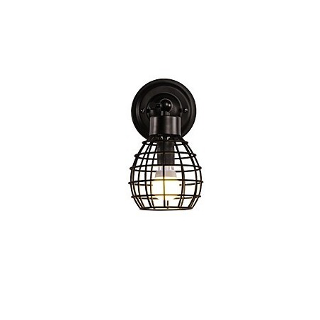 Lámparas de pared de tubo retro, estilo loft, estilo jaula de pájaros negra, de metal, para comedor, cocina, bar, cafetería, decoración, iluminación. Lámparas de pared de tubo retro, estilo loft, estilo jaula de pájaros negra, de metal, para comedor, cocina, bar, cafetería, decoración, iluminación.