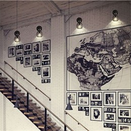 Lámparas de pared de tubo retro, estilo loft, estilo jaula de pájaros negra, de metal, para comedor, cocina, bar, cafetería, decoración, iluminación.