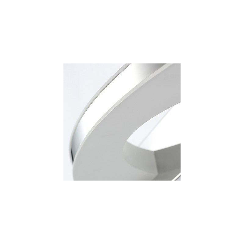 Aplique de pared moderno y contemporáneo en cromo para iluminación ambiental de baño.