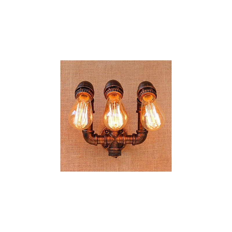 Apliques de pared con luz ambiental de estilo rústico de cabaña con pintura campestre