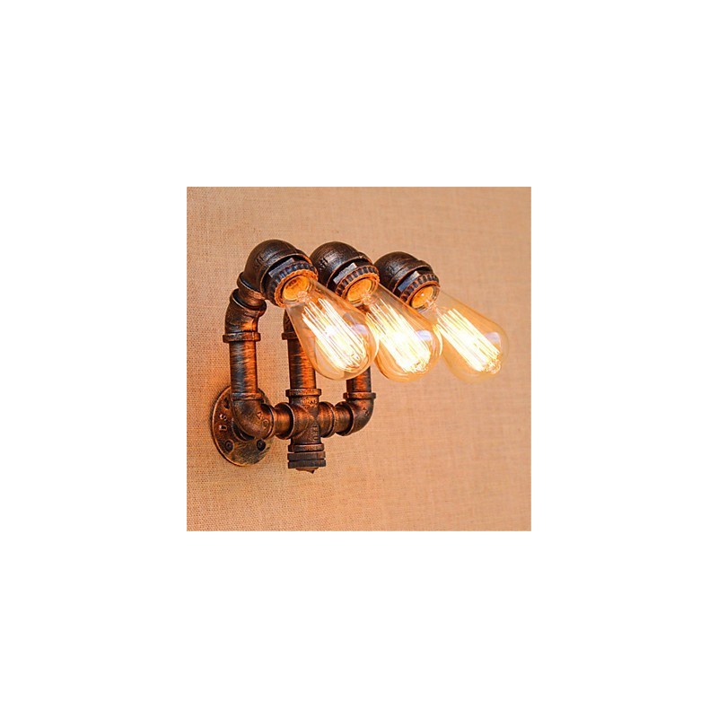 Apliques de pared con luz ambiental de estilo rústico de cabaña con pintura campestre