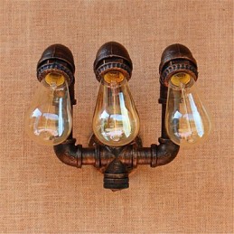 Apliques de pared con luz ambiental de estilo rústico de cabaña con pintura campestre