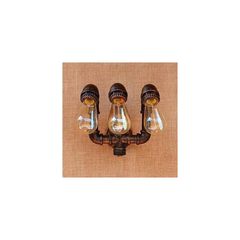 Apliques de pared con luz ambiental de estilo rústico de cabaña con pintura campestre