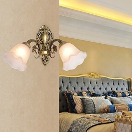 Apliques de pared con iluminación ascendente de estilo mini con pintura campestre