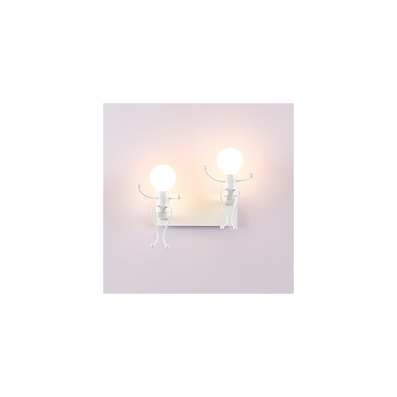 Aplique de pared industrial vintage de metal con forma de robot, estilo loft, rústico, para bar, cafetería, entrada, pasillo, lámpara de pared, color blanco y negro opcional.