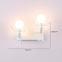 Aplique de pared industrial vintage de metal con forma de robot, estilo loft, rústico, para bar, cafetería, entrada, pasillo, lámpara de pared, color blanco y negro opcional.