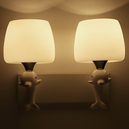 Apliques de pared con luz ambiental y protección ocular con pintura contemporánea moderna