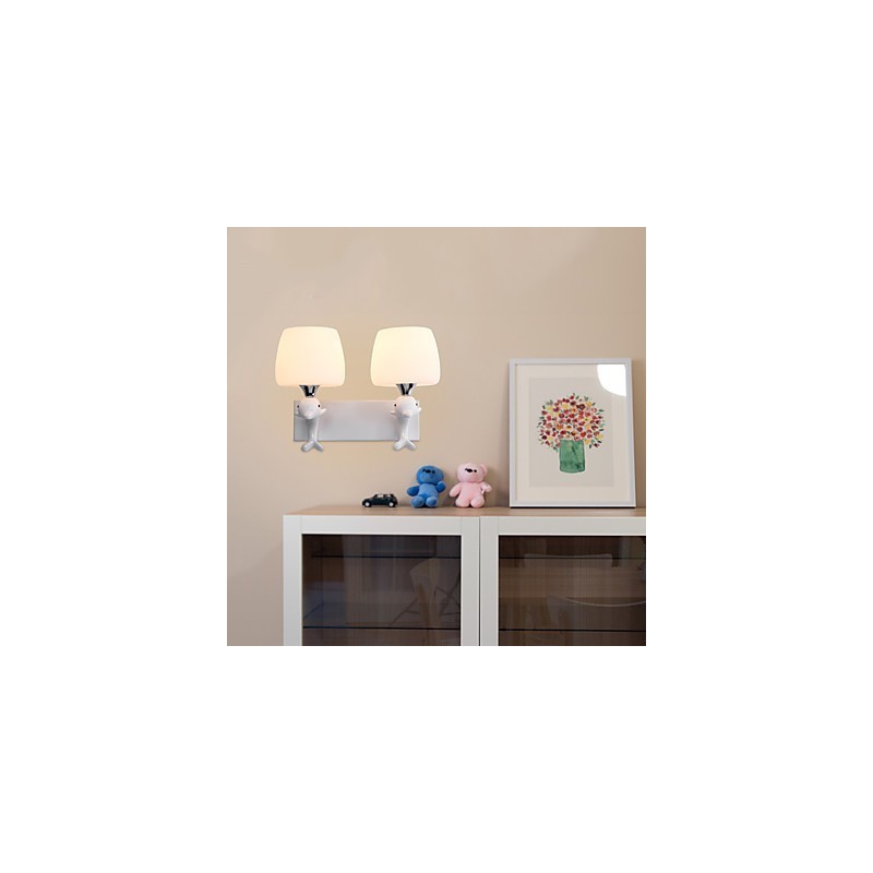 Apliques de pared con luz ambiental y protección ocular con pintura contemporánea moderna