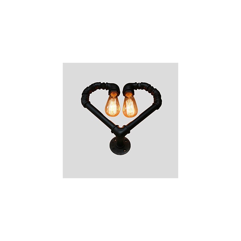 Lámpara de pared creativa con forma de corazón y tubería de agua vintage, estilo industrial, para sala de estar, restaurante, bar, cafetería, decoración de pared.