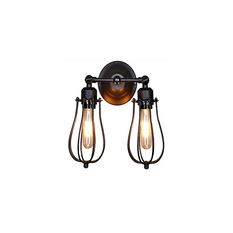 Aplique de pared con luz ambiental de brazo oscilante, estilo rústico clásico tradicional, con pintura campestre.