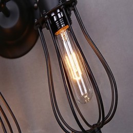 Aplique de pared con luz ambiental de brazo oscilante, estilo rústico clásico tradicional, con pintura campestre.