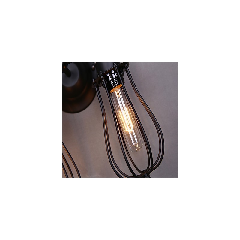 Aplique de pared con luz ambiental de brazo oscilante, estilo rústico clásico tradicional, con pintura campestre.