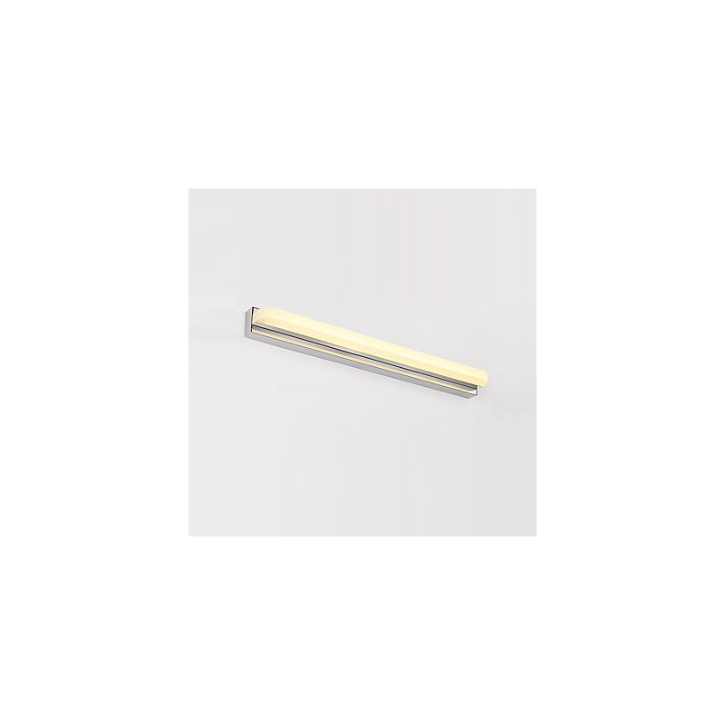 Lámpara de pared moderna y contemporánea integrada en cromo para iluminación ambiental de baño.