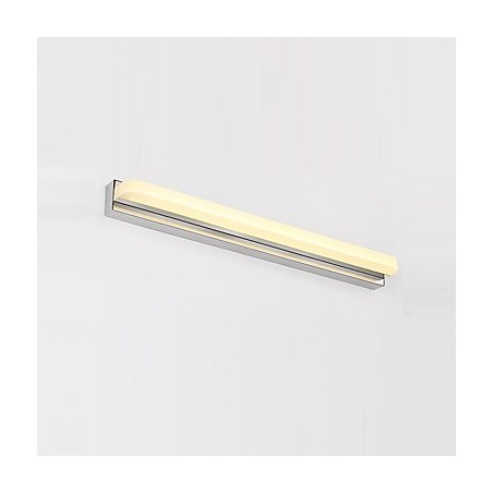 Lámpara de pared moderna y contemporánea integrada en cromo para iluminación ambiental de baño.