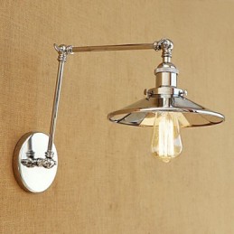 Lámpara de ambiente rústica estilo cabaña, estilo retro, galvanizada, con brazo oscilante estilo mini.