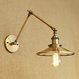 Lámpara de ambiente rústica estilo cabaña, estilo retro, galvanizada, con brazo oscilante estilo mini.