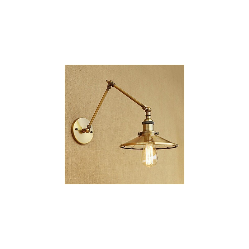 Lámpara de ambiente rústica estilo cabaña, estilo retro, galvanizada, con brazo oscilante estilo mini.