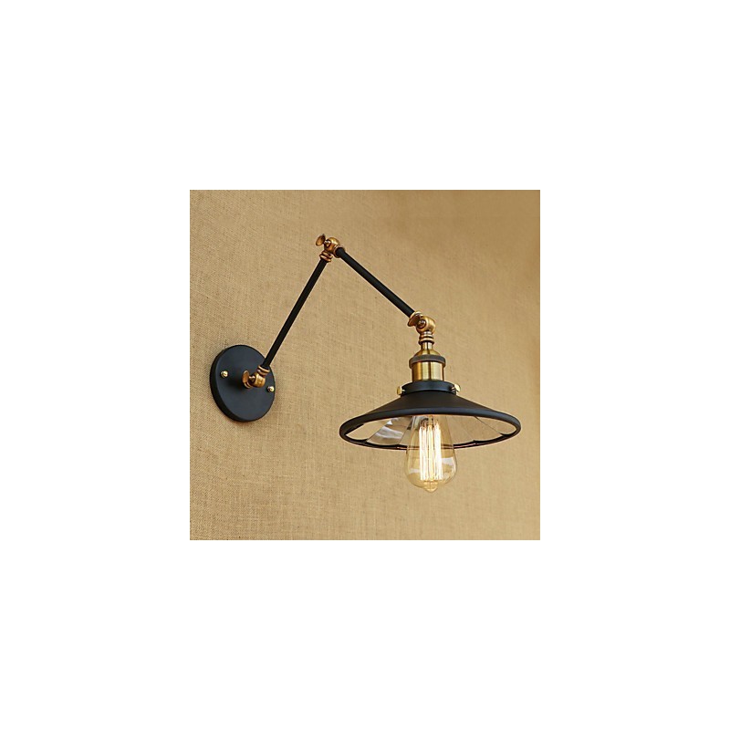 Lámpara de ambiente rústica estilo cabaña, estilo retro, galvanizada, con brazo oscilante estilo mini.