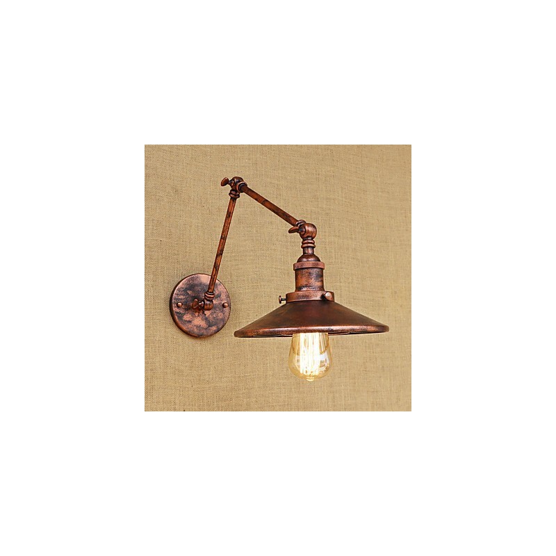Lámpara de ambiente rústica estilo cabaña, estilo retro, galvanizada, con brazo oscilante estilo mini.