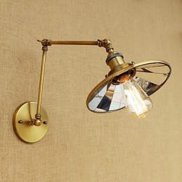 Lámpara de ambiente rústica estilo cabaña, estilo retro, galvanizada, con brazo oscilante estilo mini.