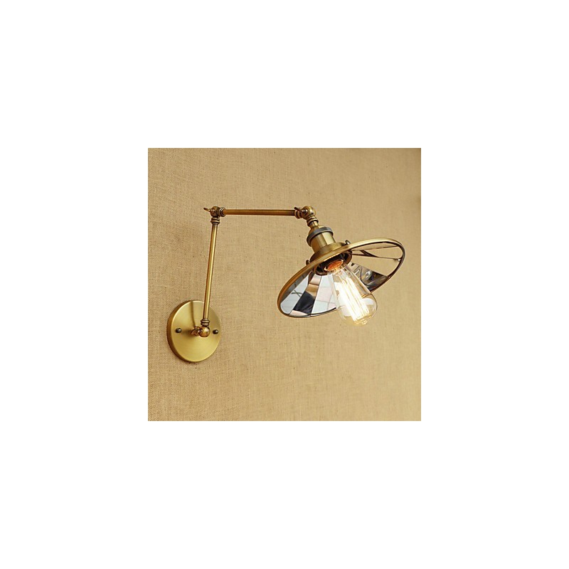 Lámpara de ambiente rústica estilo cabaña, estilo retro, galvanizada, con brazo oscilante estilo mini.