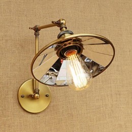 Lámpara de ambiente rústica estilo cabaña, estilo retro, galvanizada, con brazo oscilante estilo mini.