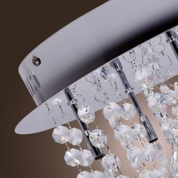 Lámpara de techo moderna contemporánea de metal cromado y cristal