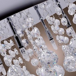 Lámpara de techo moderna contemporánea de metal cromado y cristal