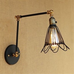 Lámpara de techo con luz ambiental de brazo oscilante estilo mini estilo cabaña rústica estilo retro
