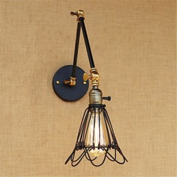 Lámpara de techo con luz ambiental de brazo oscilante estilo mini estilo cabaña rústica estilo retro