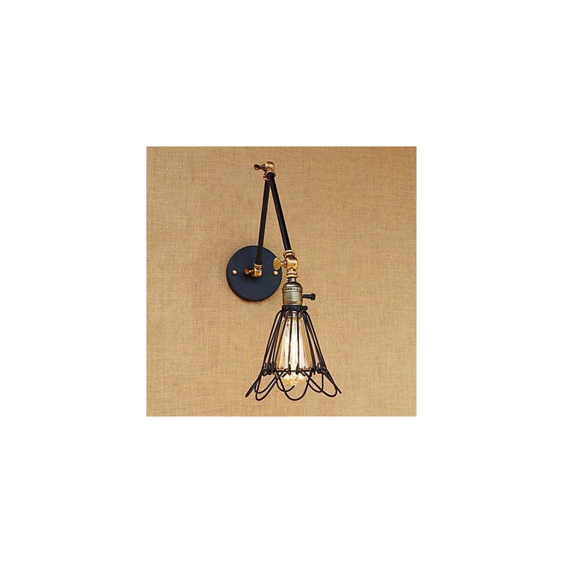 Lámpara de techo con luz ambiental de brazo oscilante estilo mini estilo cabaña rústica estilo retro
