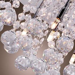 Lámpara de techo moderna contemporánea de metal cromado y cristal