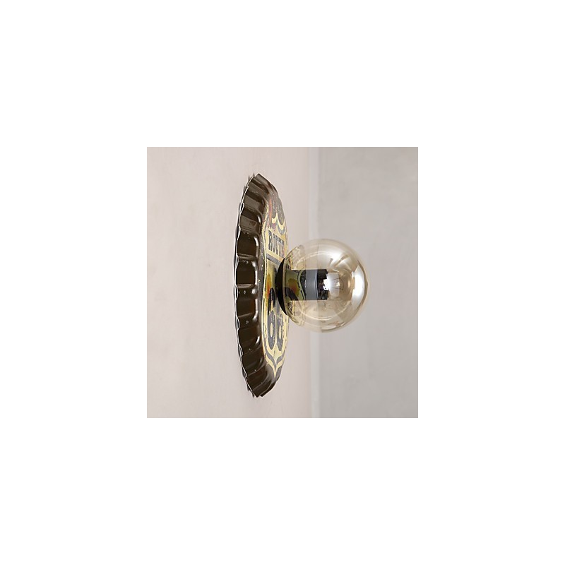 Aplique de pared con luz ambiental de estilo mini, con pintura rústica clásica tradicional de estilo campestre.